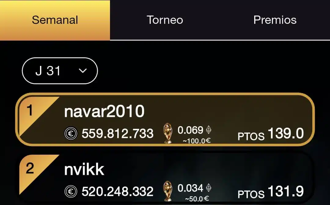 ganadores jornada 31